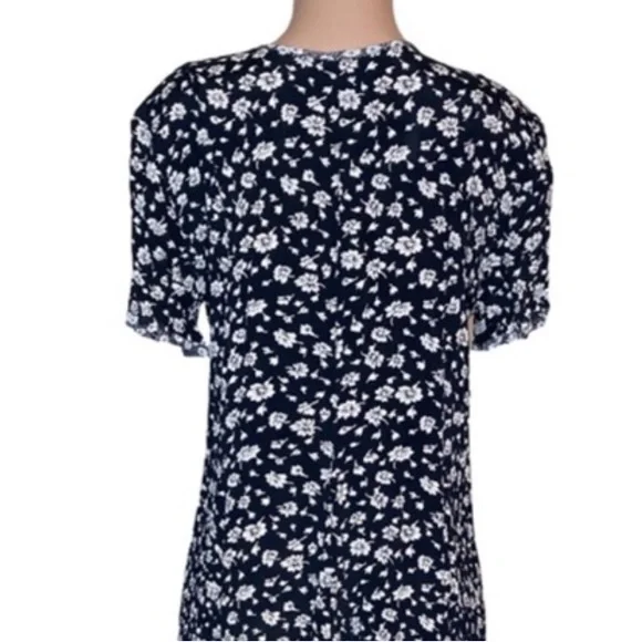 Jg Hook Black White Floral Short Sleeve Maxi Dress - Picture 8 of 11